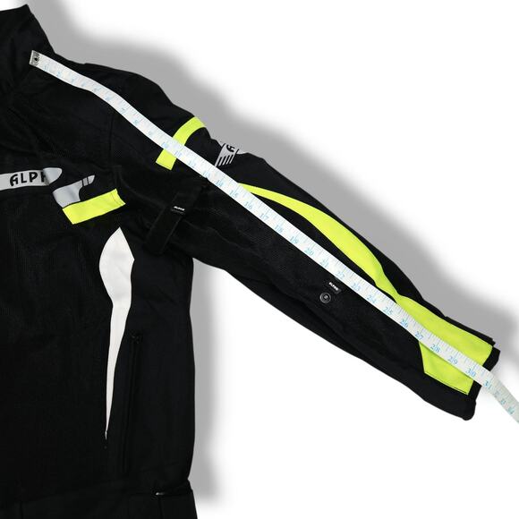 Alpha Cycle Gear Mesh Motorcycle Jacket CE Armor Hi Vis Black 2XL Bikercore - Picture 13 of 14